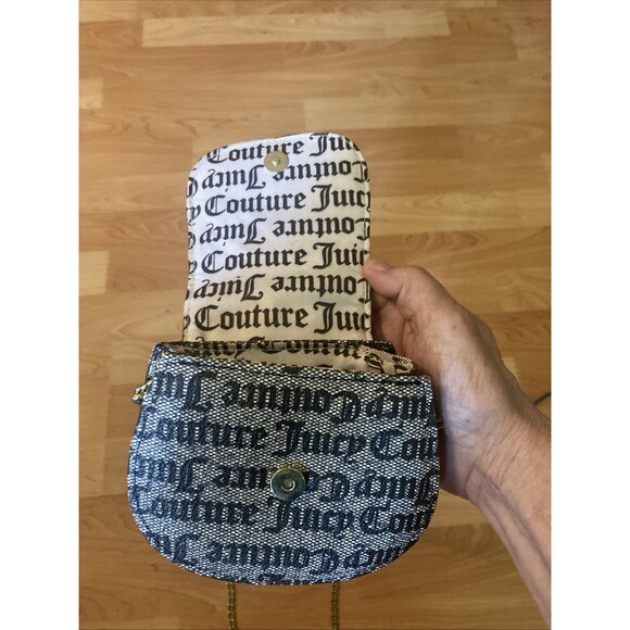 Mini Bag Juicy Couture Small Purse Bag Crossbody Chain Gold Bling Y2K Girly Logo - Picture 4 of 9